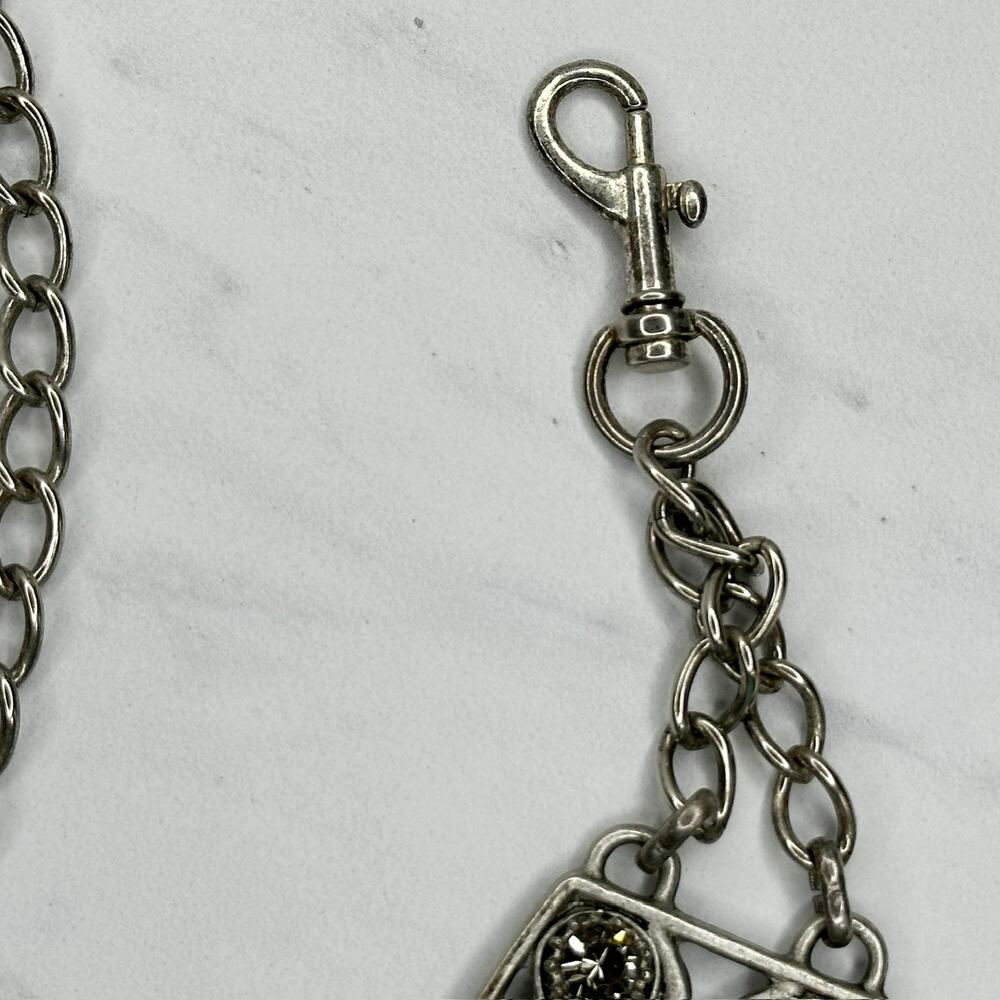 Abalone Shell Rhinestone Statement Chain Link Bel… - image 2